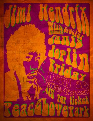 Jimi Hendrix vintage music poster